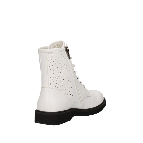 Cult Scarpe Bambina Anfibi Bianco HOLE 1