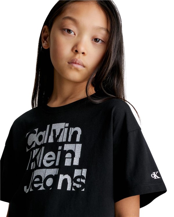 Calvin Klein Abbigliamento Bambina Manica Corta Nero IG0IG02340