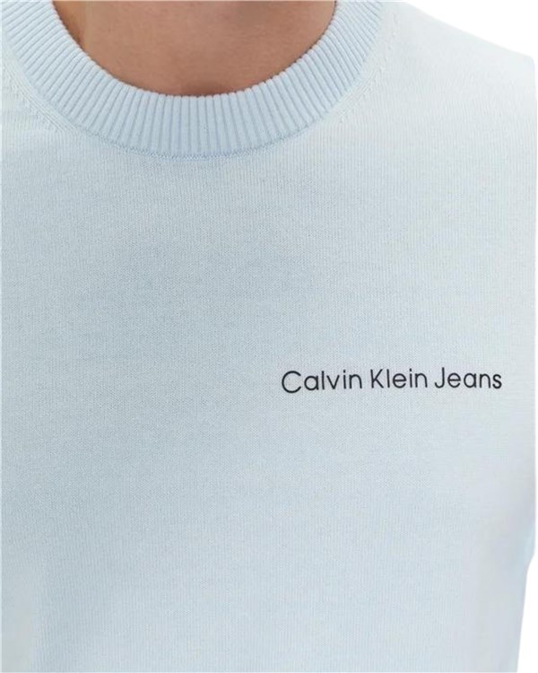 Calvin Klein Abbigliamento Uomo Girocollo celeste J30J324974