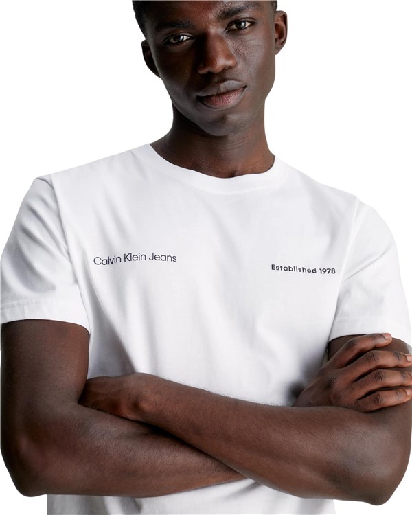 Calvin Klein Abbigliamento Uomo Manica Corta Bianco J30J325489