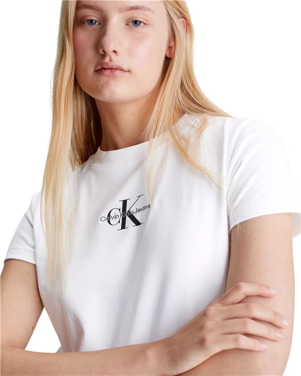 Calvin Klein Abbigliamento Donna Manica Corta Bianco J20J223113